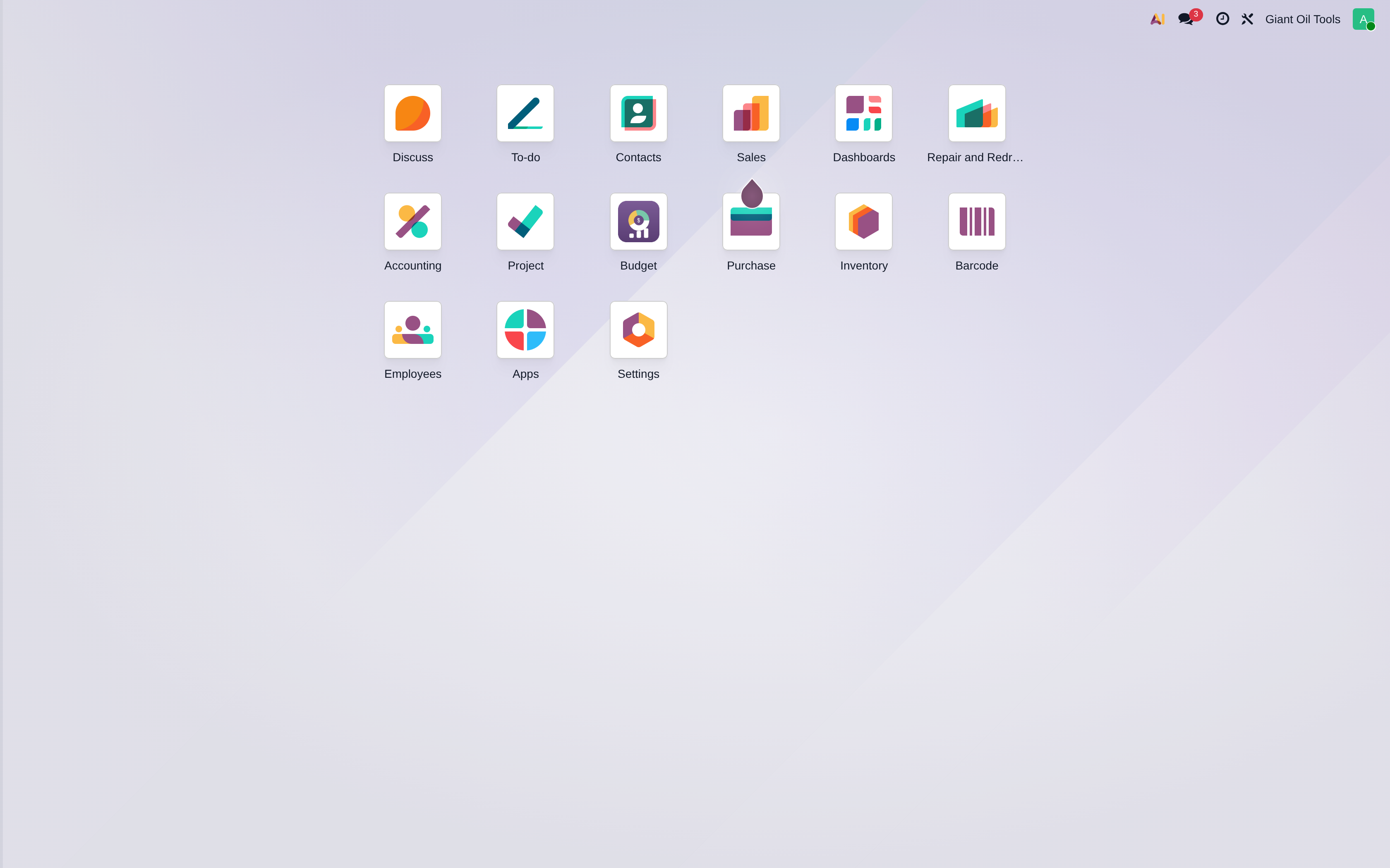 The Apps home screen